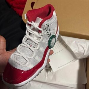 Jordan Red and White High-Top Sneakers
